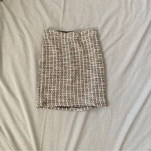 Elegant Black and White Tweed Skirt